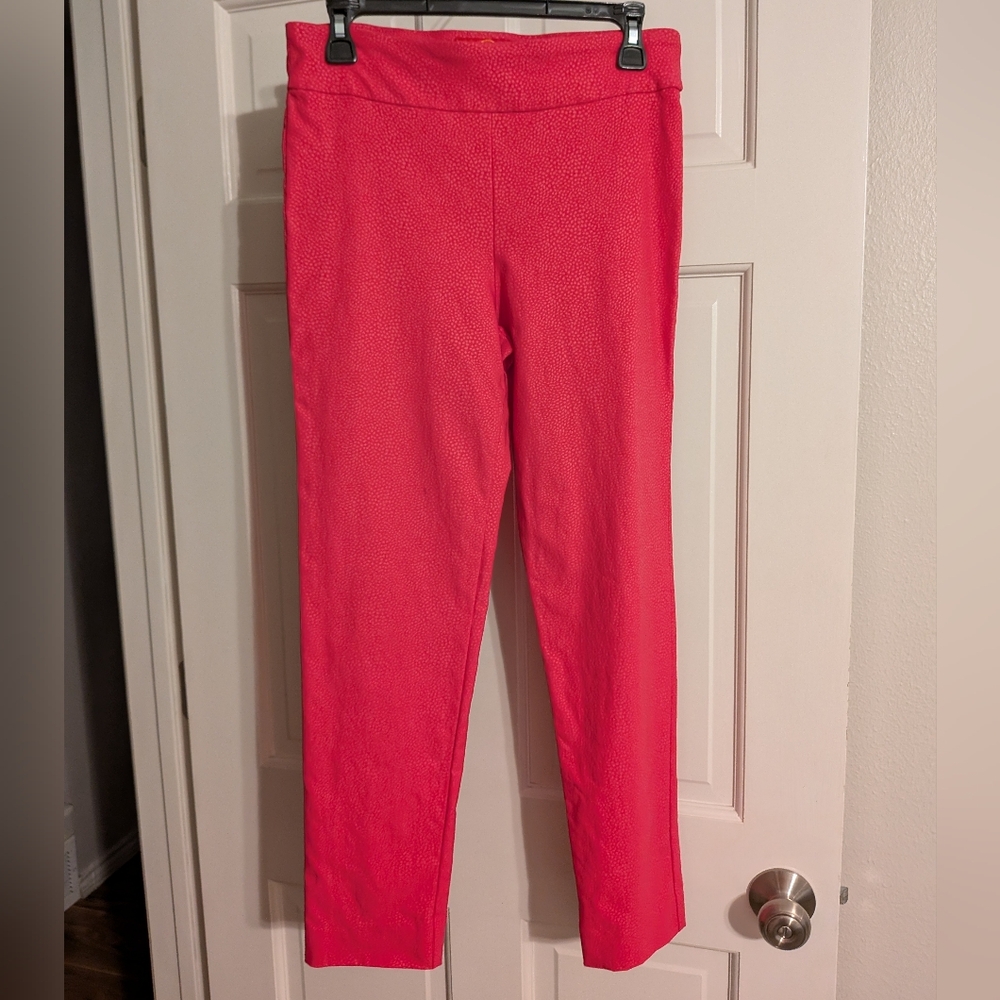 Krazy Larry Pink Foil Pull On Ankle Pant - SZ 10